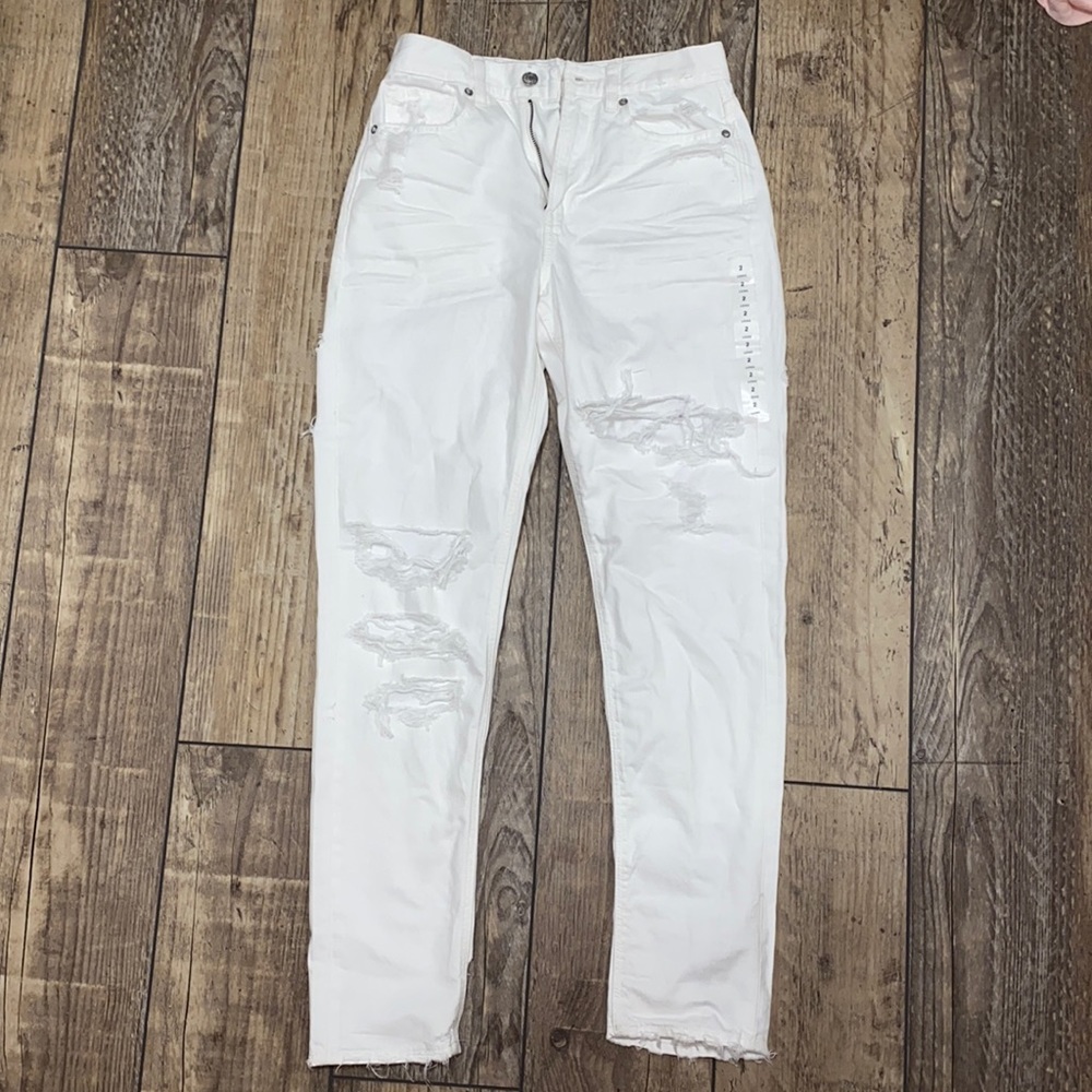 white american eagle mom jeans